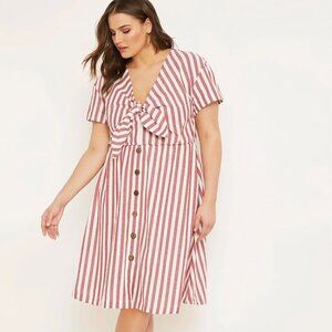 Eloquii Striped Tie Front Dress--Size 18